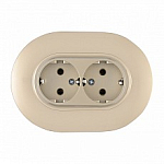 Розетка двойная с заземлением и со шторкой Arte Milano SET08-2 SET08-double-40-2 shampan 250_100_Array