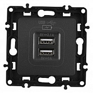 Розетка USB, без рамки Arte Milano am-217 217.46-1.black 500_191_2302777