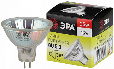 Лампа галогеновая Эра  GU5.3 35Вт 3000K GU5.3-MR16-35W-12V-CL 400_400_2474650