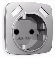 Накладка для розетки с заземлением и со шторками и 2хUSB type A Ambrella Volt OMEGA OP5090 500_191_2307742