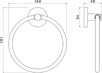 AQ4112MB ЕВРОПА полотенцедержатель кольцо, матовый черный 250_100_2412232