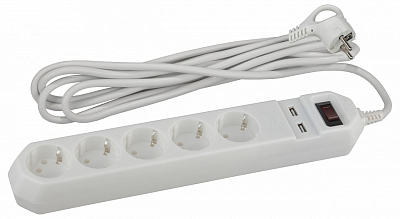 Удлинитель с выключателем Эра  USF-5es-1.5m-USB-W 400_400_3223951