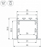 Профиль встраиваемый Arlight SL-LINIA 041872 250_100_1901018