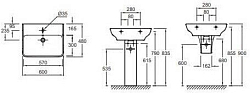 EGD112-00 Раковина 60x48 с отв.для смесителя,сл.пер.,белый 250_100_2732516