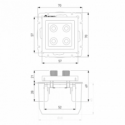 Розетка акустическая без рамки Werkel  W1185006 400_400_3129031