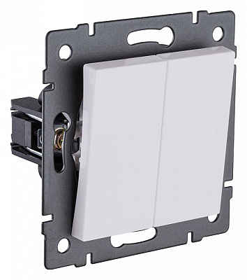 Выключатель проходной двухклавишный без рамки Kollinger  REA-S-009WM 400_400_3124061