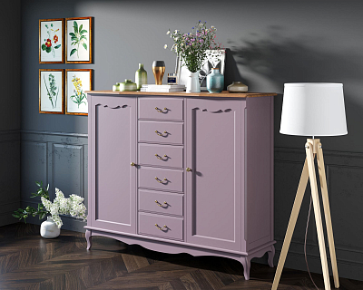 Комод Leontina Lavanda с шестью ящиками и дверками арт ST9350L 400_400_1933566