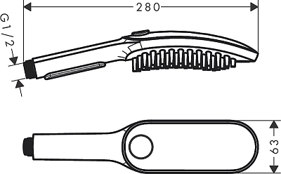 26640670 HG DogShower ручной душ для собак 150,3jet,матовый черный 400_400_1438706