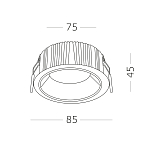 ST755.448.07 Св-к встр. Черный LED 1*7W 4000K 630Lm Ra80 120° IP20 D85xH45 100-240V Встраиваемые светильники 250_100_2947714