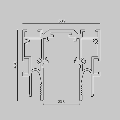 Шинопровод встраиваемый для натяжного потолка Technical TRX034-SCCL-422B 400_400_2888948