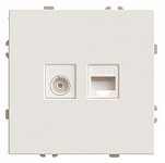 ТВ-розетка и розетка Ethernet RJ-45 без рамки Stekker Эмили 49898 250_100_518252