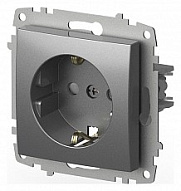 Розетка с заземлением и со шторкой, без рамки Elbi Eleсtriс Zena Vega 609-011000-243 500_191_2308615