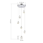 SL6114.103.06 Светильник подвесной ST-Luce Хром/Прозрачный LED 6*3W 3000K КАСКАТО 250_100_2946750