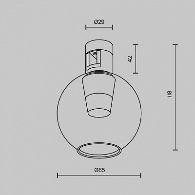 Накладной светильник Maytoni Technical Bubble TR148-1-3W3K-B 400_400_2761779