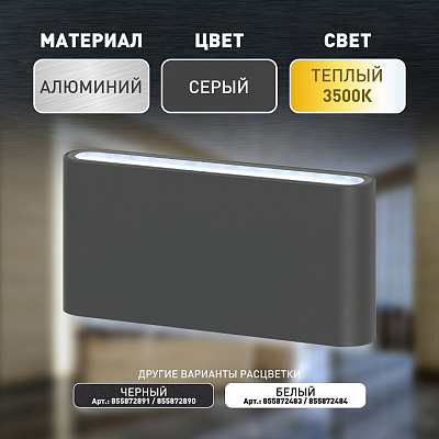 Накладной светильник Эра WL41 GR Б0054418 400_400_1950610