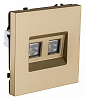 Розетка двойная Ethernet RJ-45 и со шторками, без рамки Kollinger Eclipse EC-018GD 100_100_3118843