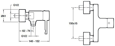 E45533-CP CUFF смеситель Смесители для душа 400_400_2414919