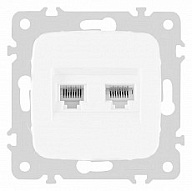 Розетка двойная RJ-11 и Ethernet RJ-45, без рамки Arte Milano am-205 205.44-1.white 500_191_2302626