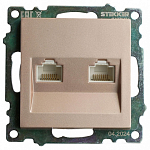 Розетка двойная Ethernet RJ-45 без рамки Stekker Катрин 50004 250_100_2160903