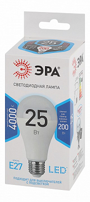 Лампа светодиодная Эра Стандарт E27 25Вт 4000K LED A65-25W-840-E27 400_400_2474262