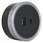 Розетка USB и type C на треке Arte Milano Am-track-sockets 380066TS LED/USB-Type-C Grey 250_100_2165068