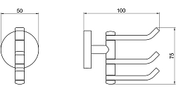 AQ4632MB БЕТТА крючок тройной, матовый черный 250_100_2413333