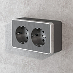 Розетка двойная с заземлением Werkel Gallant (графит рифленый) W5072104 250_100_2129302