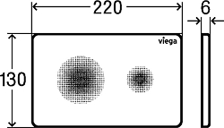 774356 Prevista Панель смыва Visign for style 25 бесконтактная ( 2-х реж смыв с функц Viega Hygiene+), пластик, цвет альпийский, модель 8615.1 250_100_2407191
