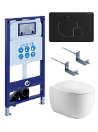 SET AQUATEK АЛЬТАИР cm-069 4в1 (рама AQUATEK INS-0000025 +крепление KKI-0000002 +кнопка KDI-0000069 +унитаз AQ1980-00 +тонкое сиденье с механиз) 500_191_3232671