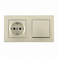Блок с розеткой и выключателем Arte Milano SET06-2 SET06-2-30-1-40-1 shampan 500_191_2305956