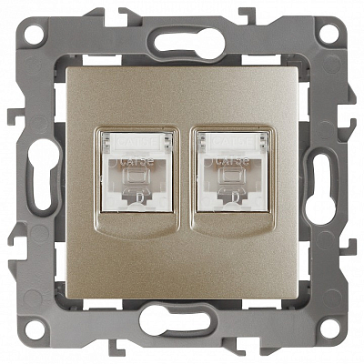 Розетка двойная Ethernet RJ-45 без рамки Эра Эра 12 12-3108-04 400_400_2393369