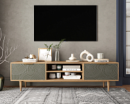 Комод "Line" с нишей низкий под TV R27/browngrey 250_100_1930257