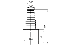 Отвод ст. машины 40мм., ANI PLAST 250_100_2916780