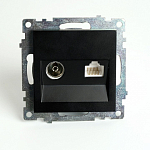 ТВ-розетка и розетка Ethernet RJ-45 без рамки Stekker Катрин 49182 250_100_1964739