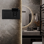 Розетка с заземлением и шторкой, с крышкой Arte Milano SET16-2 SET16-2-41-1x2 black 250_100_2182482