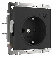 Розетка с заземлением и со шторками, без рамки с Wi-Fi Werkel черный матовый W1171608 500_191_2296856