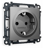 Розетка с заземлением, без рамки Ambrella Volt ALFA MA656010 500_191_2307042