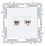 Розетка двойная RJ-11 и Ethernet RJ-45, без рамки Arte Milano am-206 206.44-1.white 250_100_Array