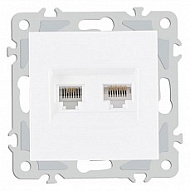 Розетка двойная RJ-11 и Ethernet RJ-45, без рамки Arte Milano am-206 206.44-1.white 500_191_2302698