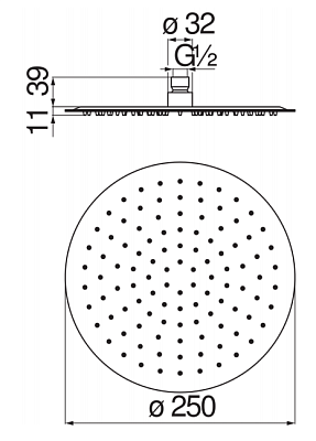 AD139/121CR верхний душ 25 см 400_400_2407627