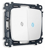 Выключатель двухклавишный с подсветкой без рамки Ambrella Volt OMEGA MO124020 500_191_2307124