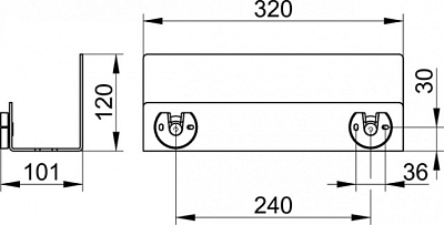 24952370000 UNIVERSALARTIKEL Полочка для душа 320x120x90 mm, черный матовый 400_400_1438237