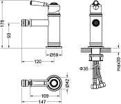 AQ1518PG КЛАССИК смеситель для биде, полир. Золотой 250_100_2409796
