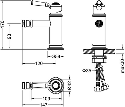 AQ1518CR КЛАССИК смеситель для биде 400_400_2409787