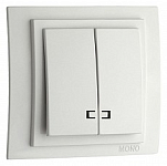 Выключатель двухклавишный с подсветкой без рамки Mono Electric Despina / Larissa 500-001925-103 250_100_Array