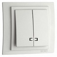 Выключатель двухклавишный с подсветкой без рамки Mono Electric Despina / Larissa 500-001925-103 500_191_2301524