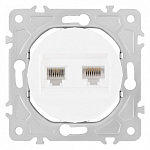 Розетка двойная RJ-11 и Ethernet RJ-45, без рамки Arte Milano am-202 202.44-1.white 250_100_2165957
