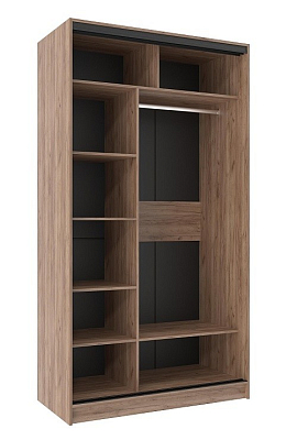 Шкаф-купе двухдверный с зеркалом 1200 Домашний Дуб табачный Craft 400_400_1496423