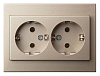 Розетка двойная с заземлением LIREGUS EPSILON 28-312 100_100_2205288