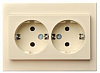 Розетка двойная с заземлением LIREGUS EPSILON 28-071 100_100_2311484
